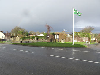 Picture of flag flying in Cheriton Bishop